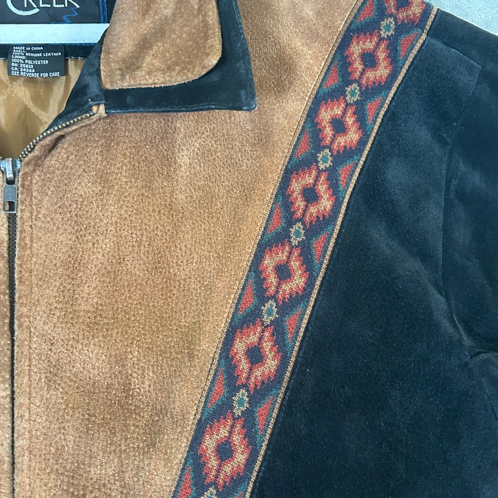 Vintage cripple creek two tone suede Aztec bomber jacket - Picture 7 of 14